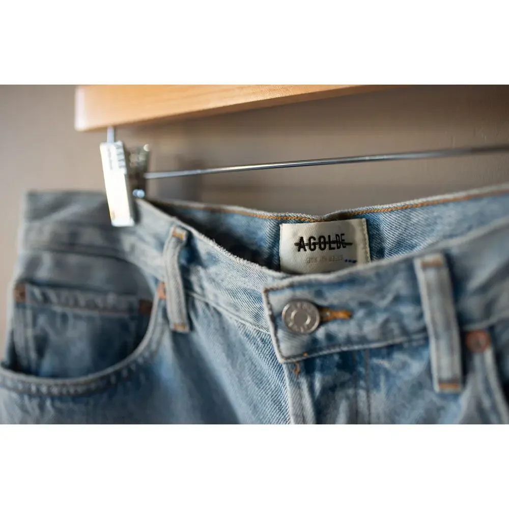 Agolde Dame High Rise Wide Leg Jeans Cuffed 28 NEW - Picture 3 of 4